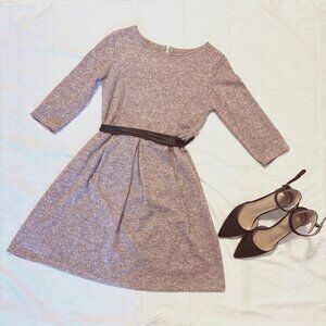 Vintage Dress With a Satin Belt, Size S, Made in Italy, Purple